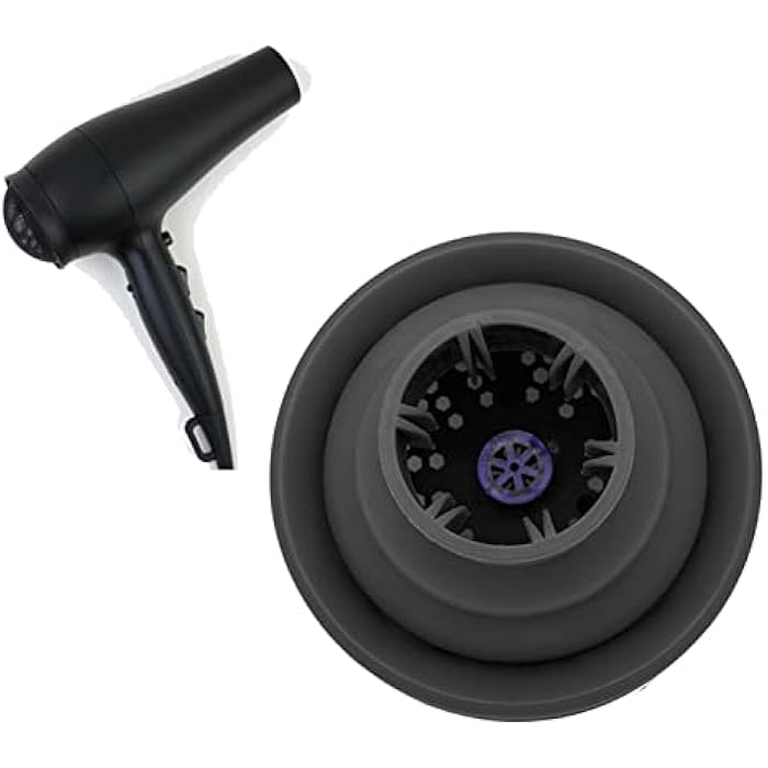 Sonew Hair Dryer Diffuser Universal Collapsible Silicone Hair Dryer Diffuser Portable Travel Folding Hair Blow Dryer Diffuser(Black) - Image 2